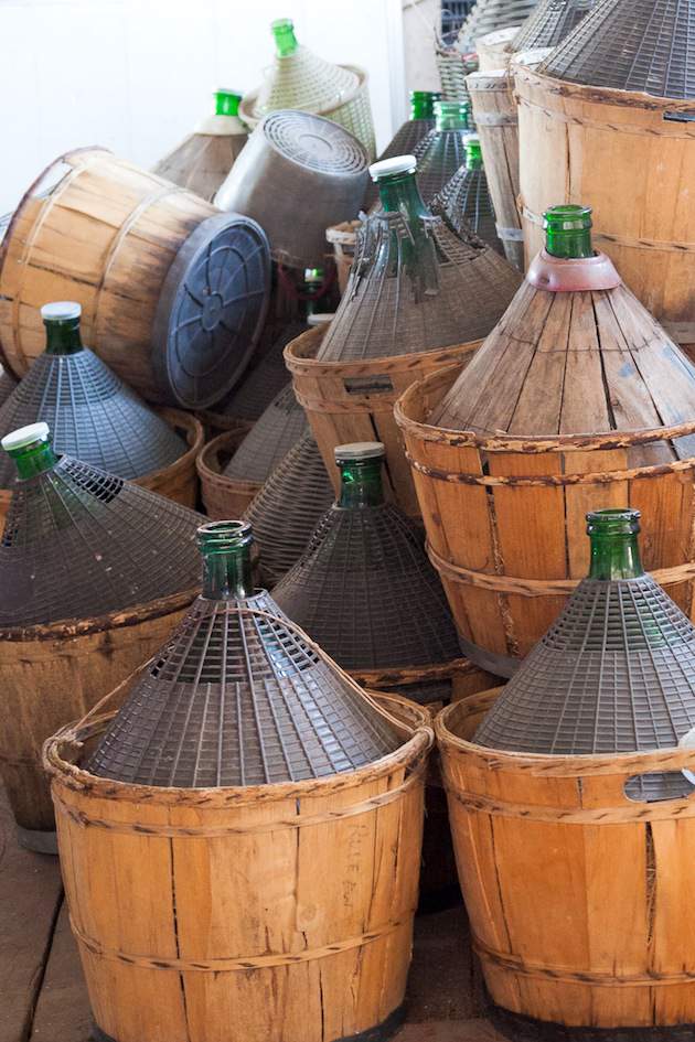 damigiane voor de druivenpluk