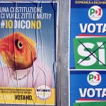 Affiches voor en tegen het Italiaanse referendum