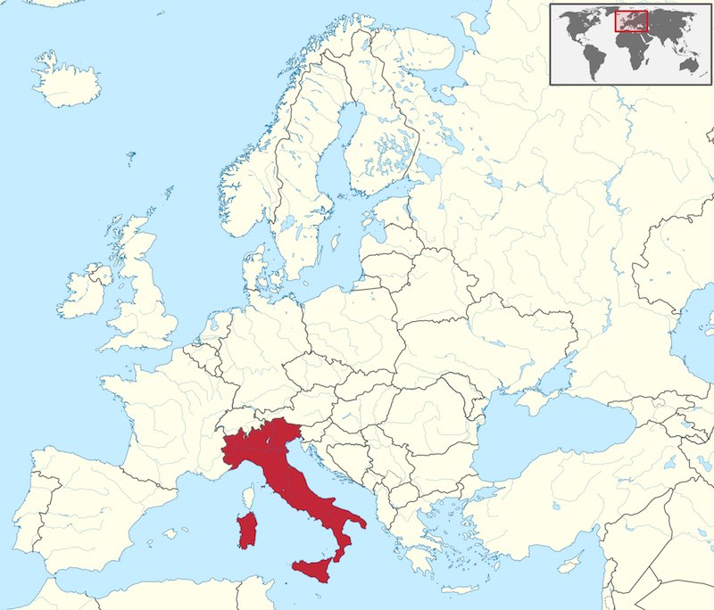 Waar ligt Italië?