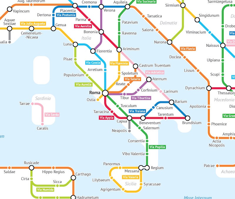 Betere Het Romeinse Rijk als metrokaart - Dit is Italië PP-94
