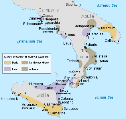 Kaart van Magna Graecia
