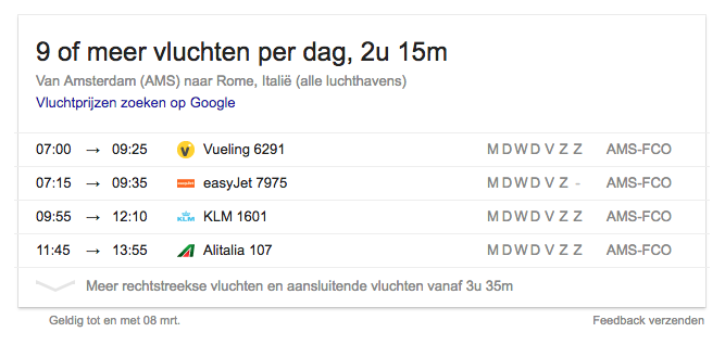 Hoelang is het vliegen naar Italië?