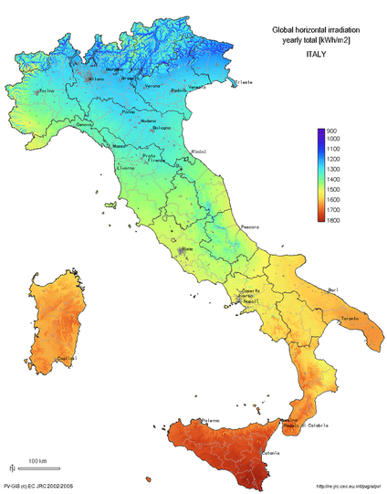 Klimaat van Italië (bron: Wikimedia)