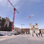 Herstelwerkzaamheden in het centrum van L'Aquila