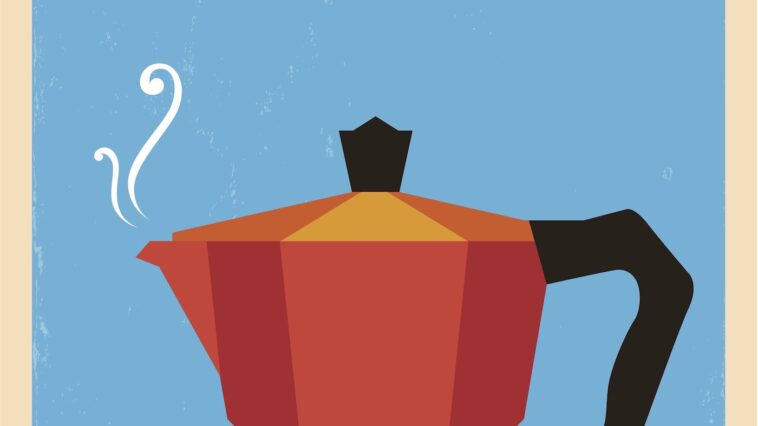 poster van een mokkapotje met daarboven Italiaanse koffie