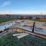 fundamenten nieuw huis in Italiaanse heuvels