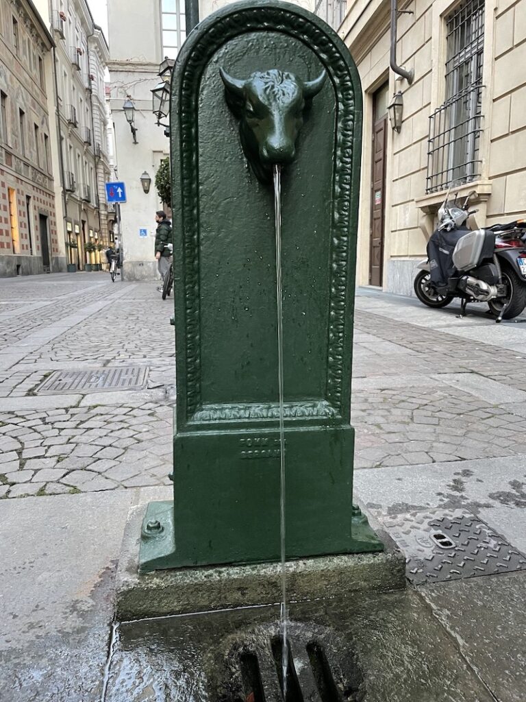 Fontein stierenkop in Turijn