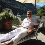 George Clooney aan het chillen aan 'zijn' Comomeer