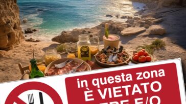 Verboden te eten op het strand van Apulië