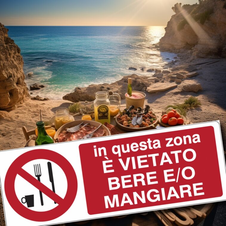 Verboden te eten op het strand van Apulië