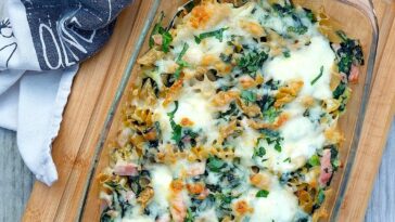 Hier smult het hele gezin van: pasta-ovenschotel met spinazie