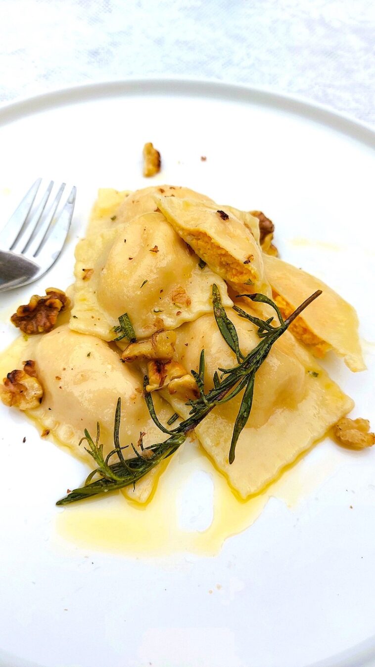 ravioli met pompoen