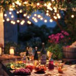 Een Italiaans feest met lekkere hapjes en drankjes in de tuin op een zomeravond